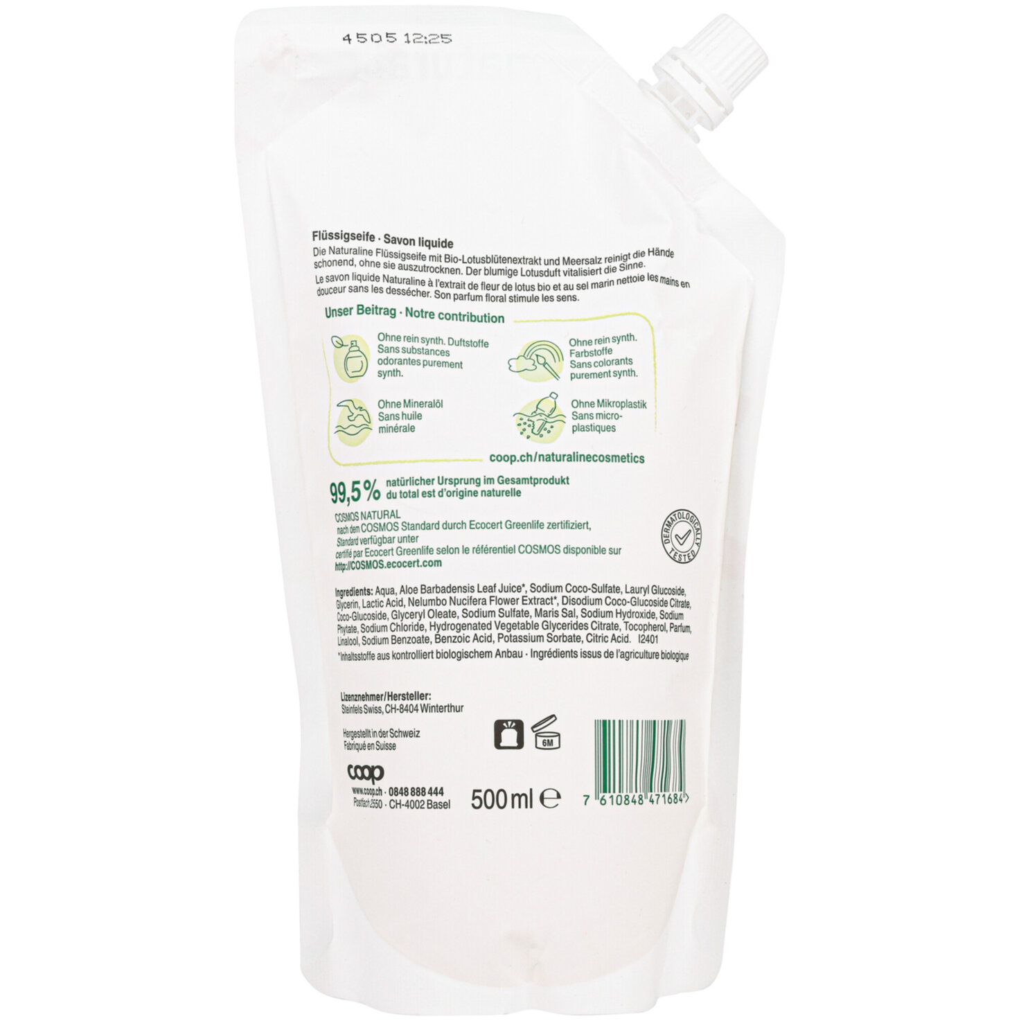 Naturaline Flüssigseife Meersalz & Lotusblüte Refill