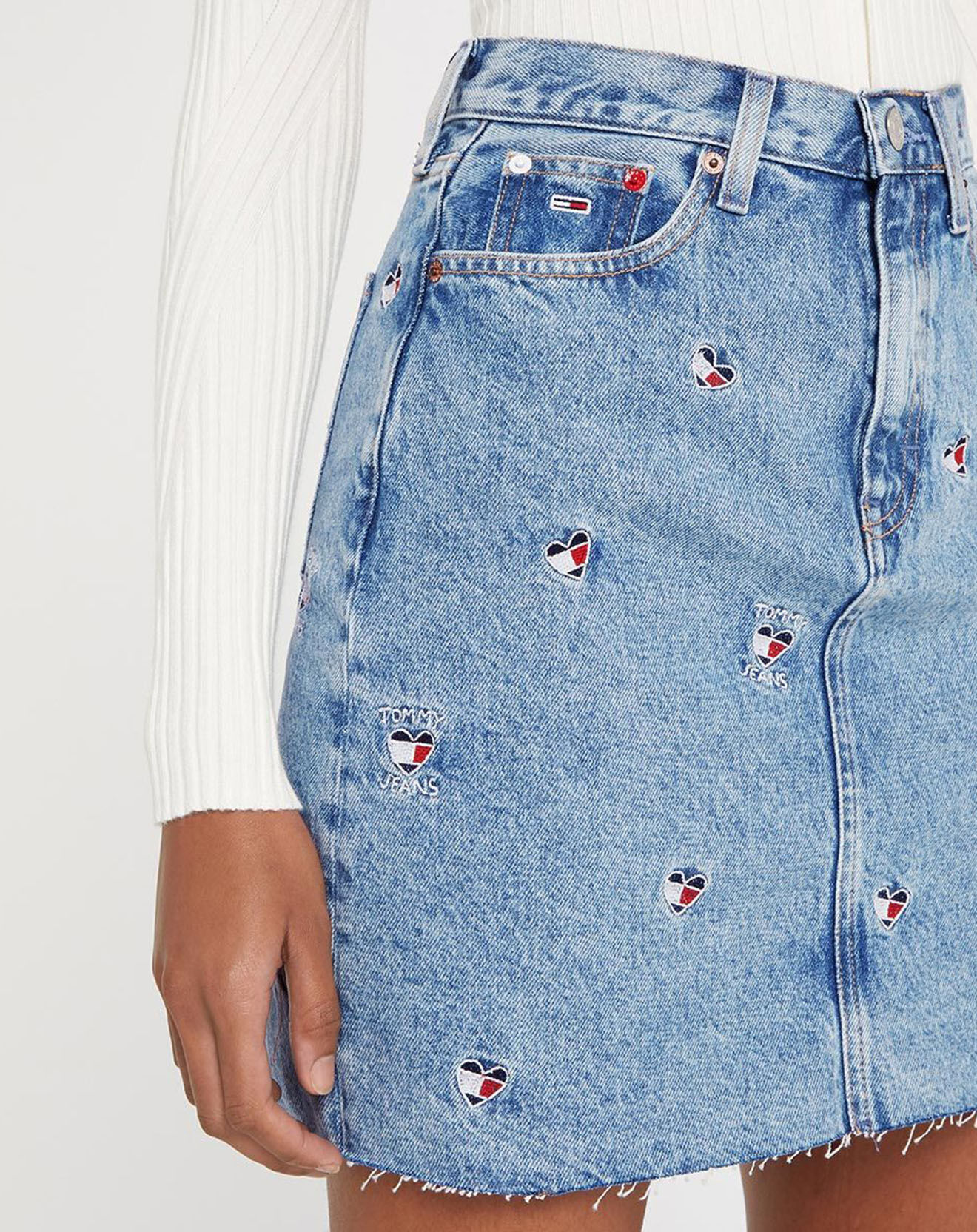 Tommy Jeans Jupe en Jean Mom bleue