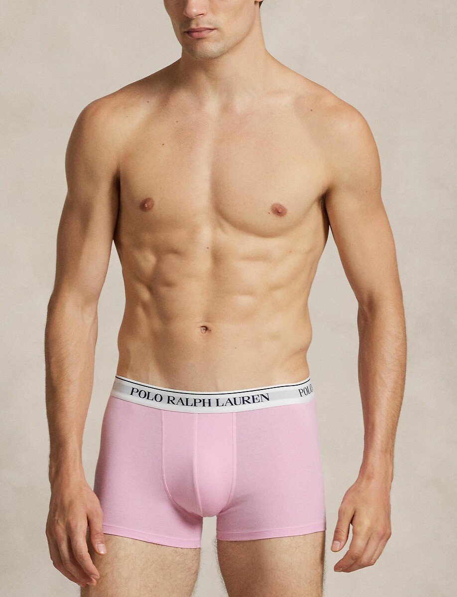 POLO RALPH LAUREN<br>Conjunto de 3 cuecas boxer clássicas em algodão elástico