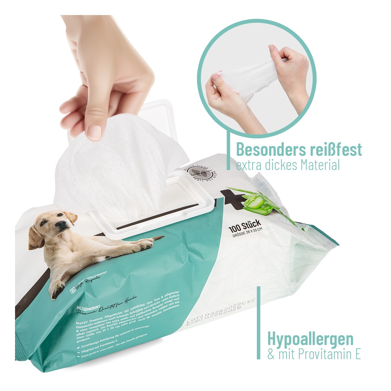 REAVET Premium Pflegetücher 100 Stück