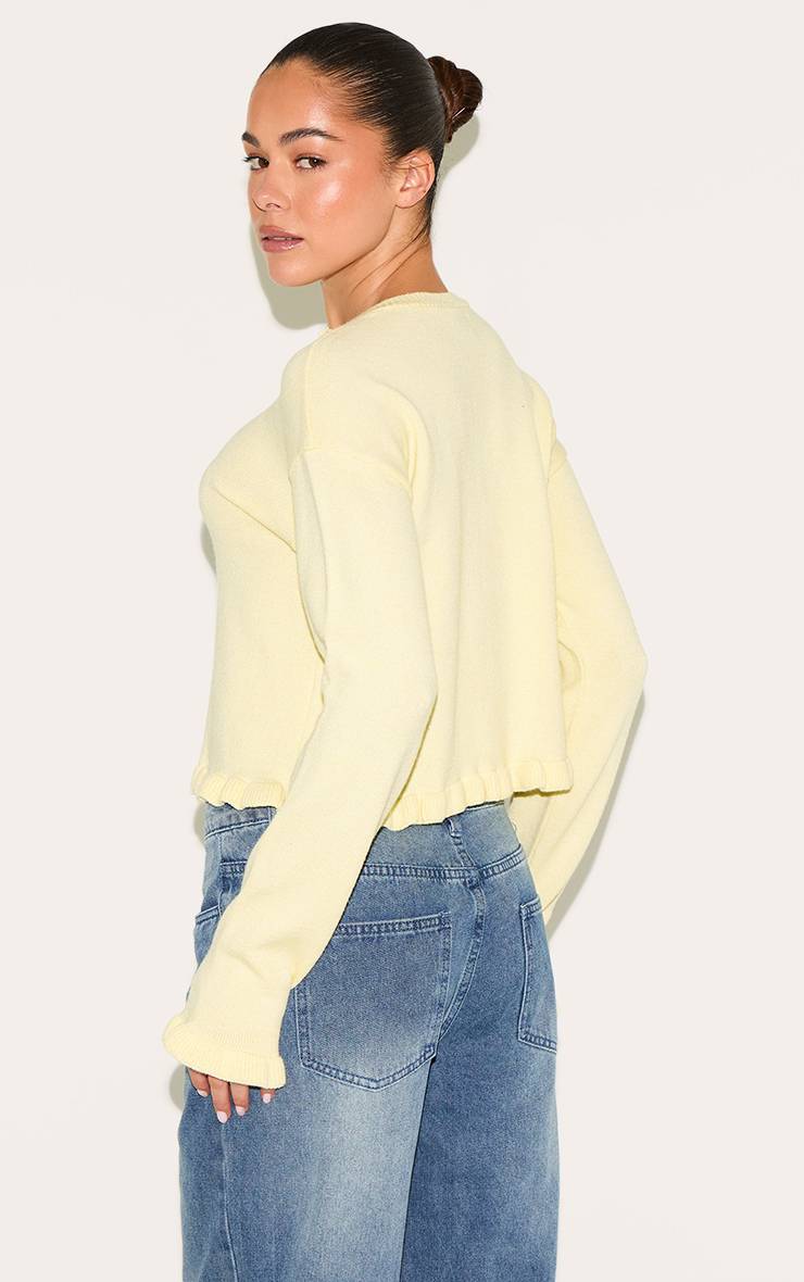 Citron Cardigan En Maille À Volants