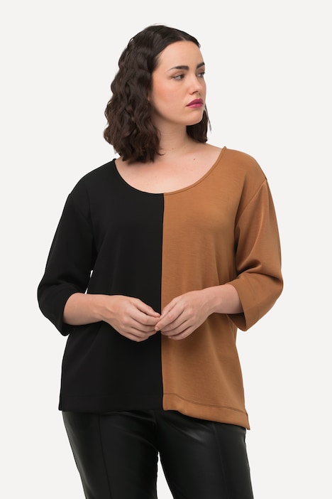 Sweatshirt, Colorblocking, Rundhals, 3/4-Arm