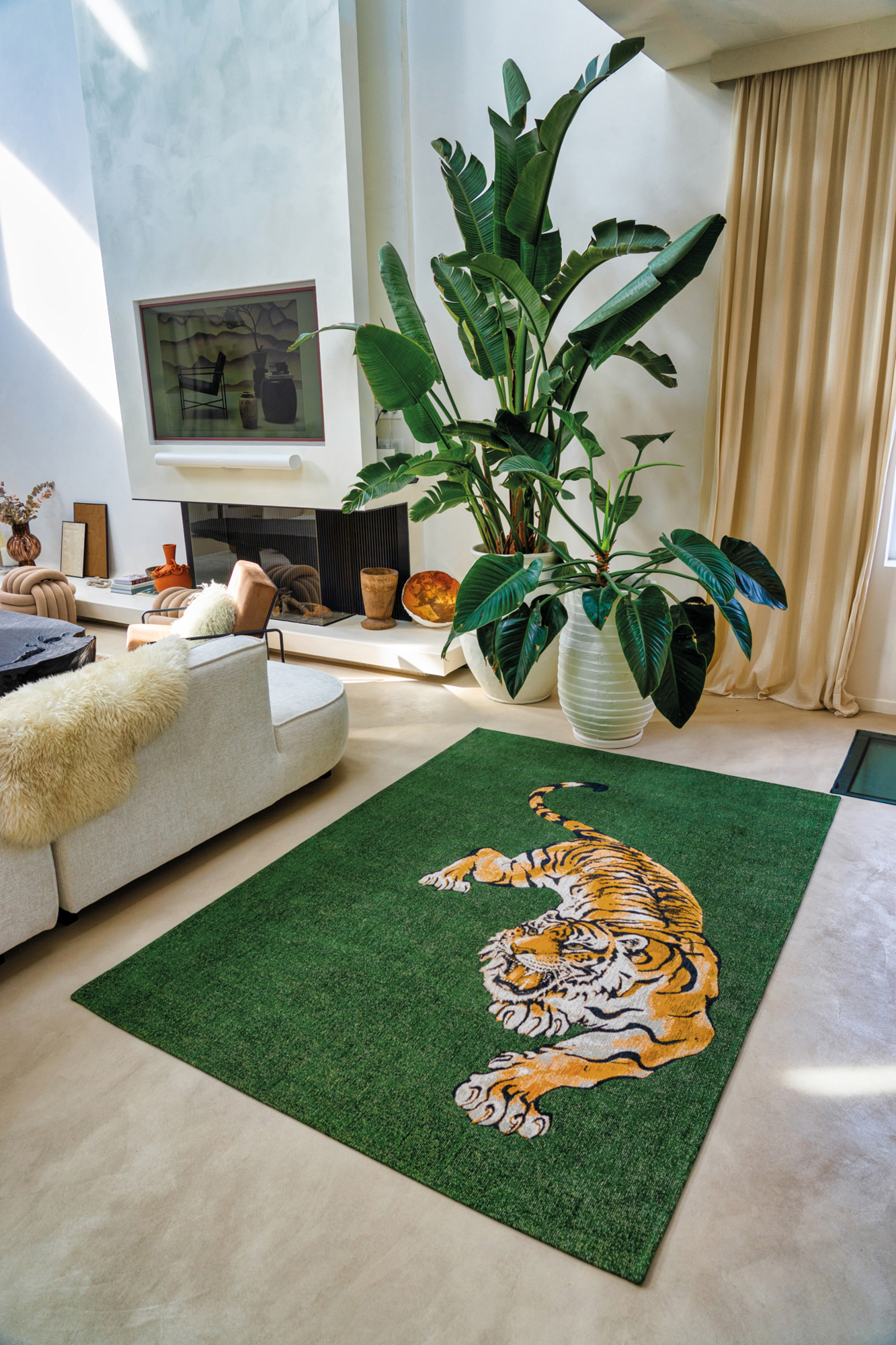 Ecorugs vloerkleed Tiger multicolor groen 280x390 cm