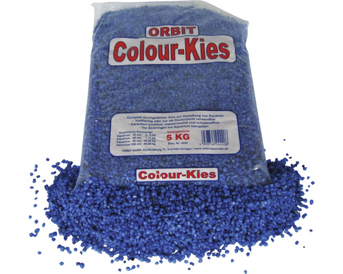 Aquariumgrind, gekleurd grind 3-5 mm 5 kg blauw