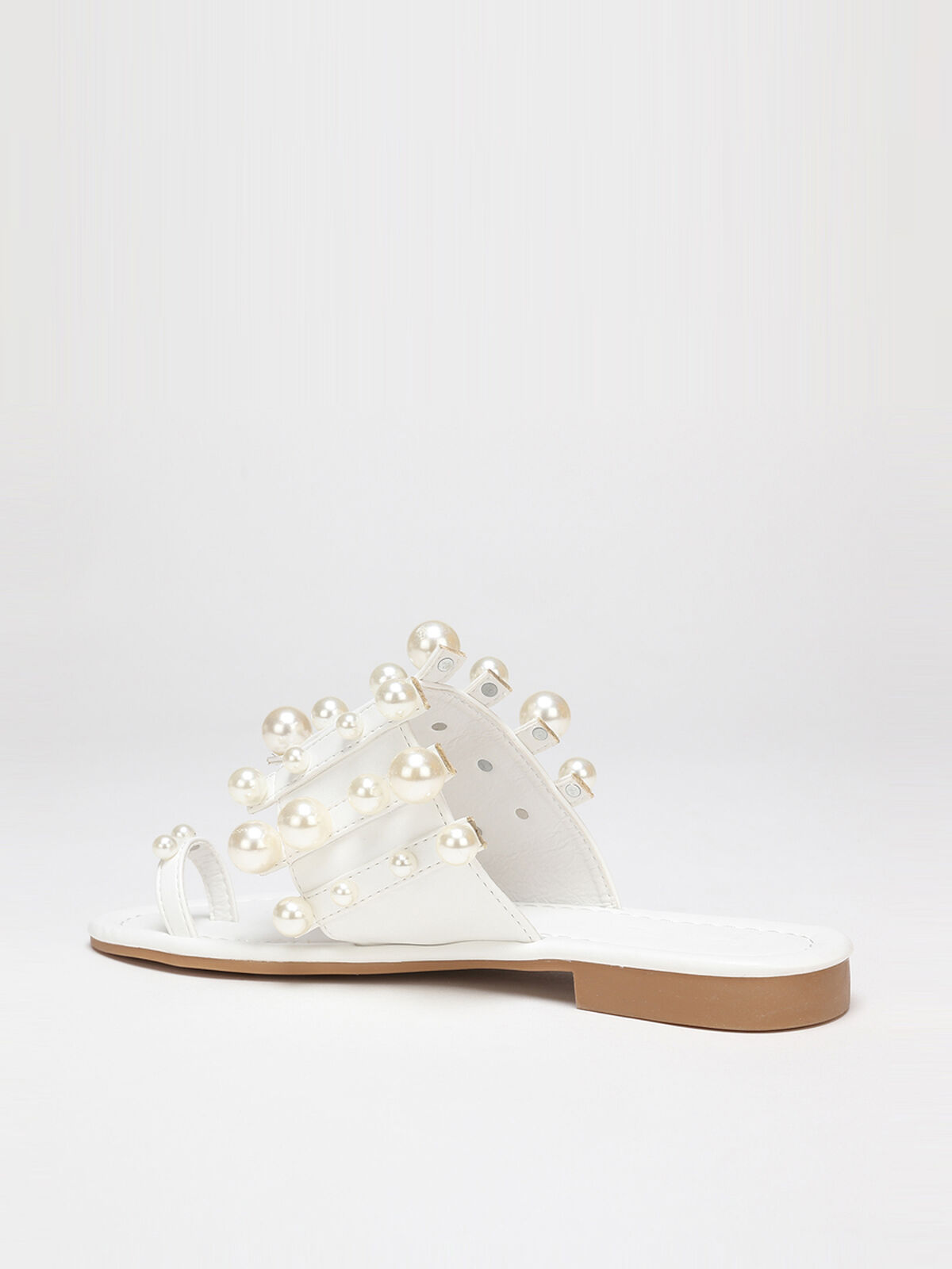 Mules à perles- Blanc