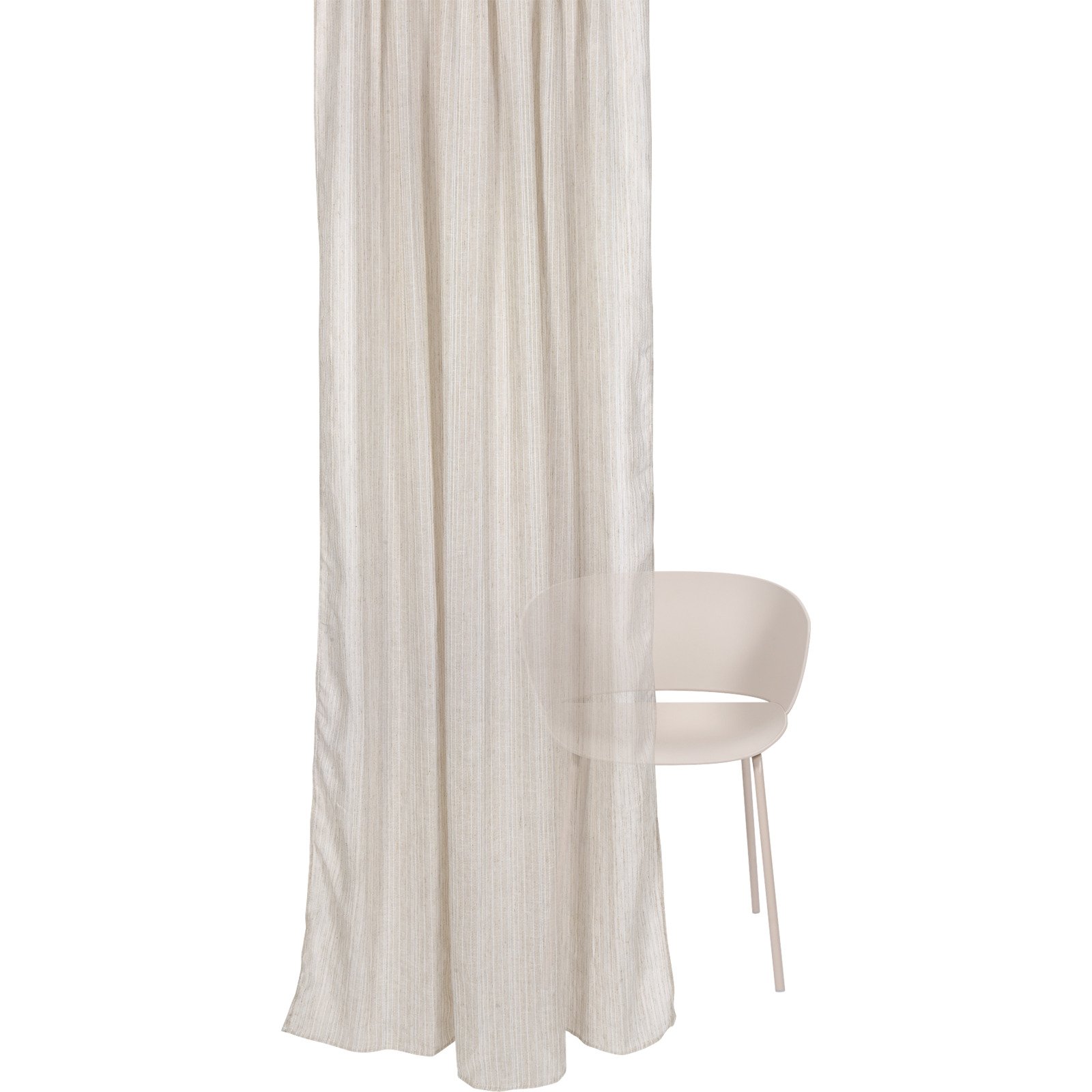 Fertigvorhang Leinenoptik Streifen beige 145 x 245 cm