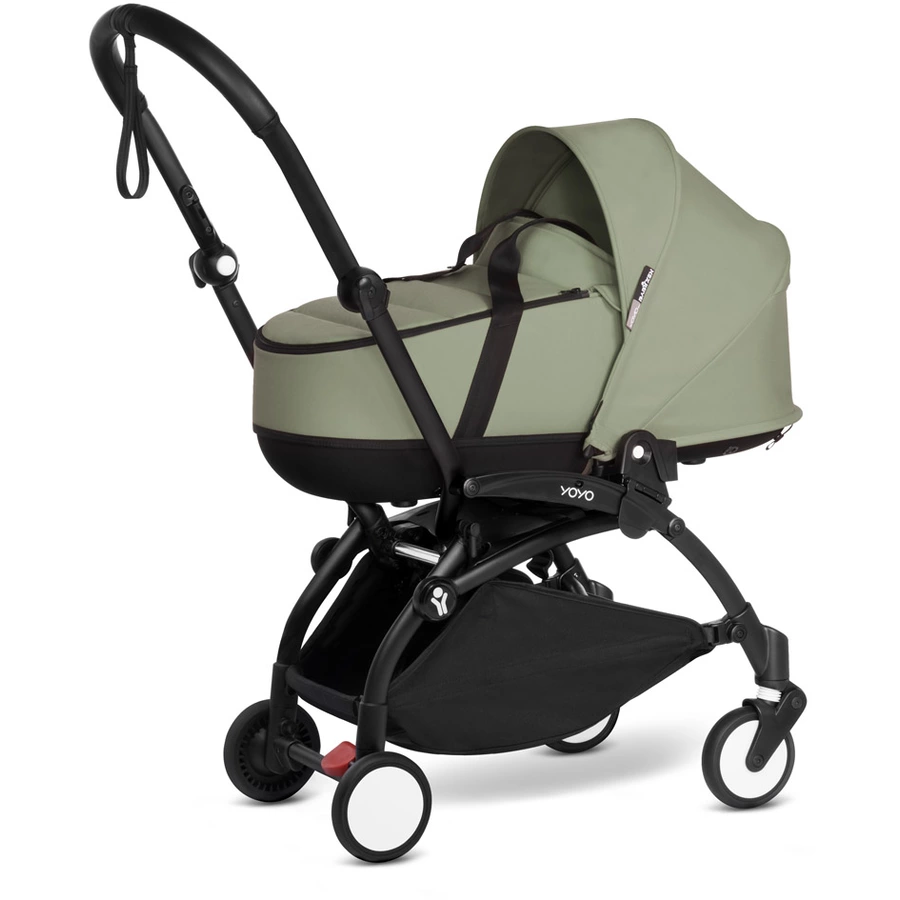 BABYZEN Kinderwagen YOYO2 0+ Black mit Liegewanne Gratis  Textilset Olive