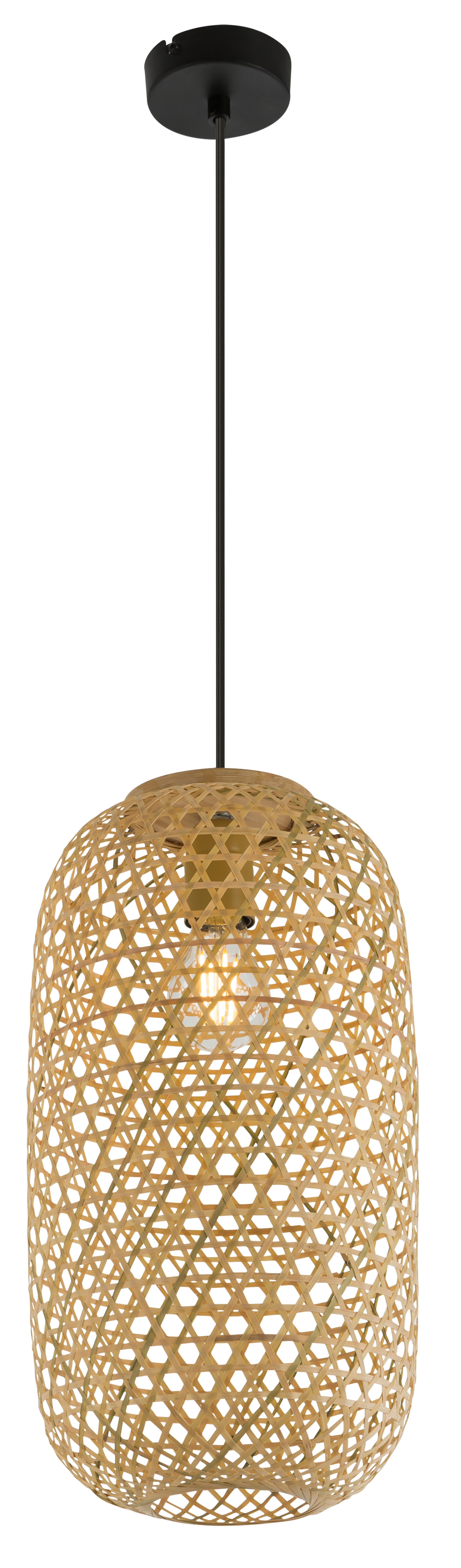GLOBO Retrofit Pendelleuchte Mirena Bambus 22x22cm H160cm