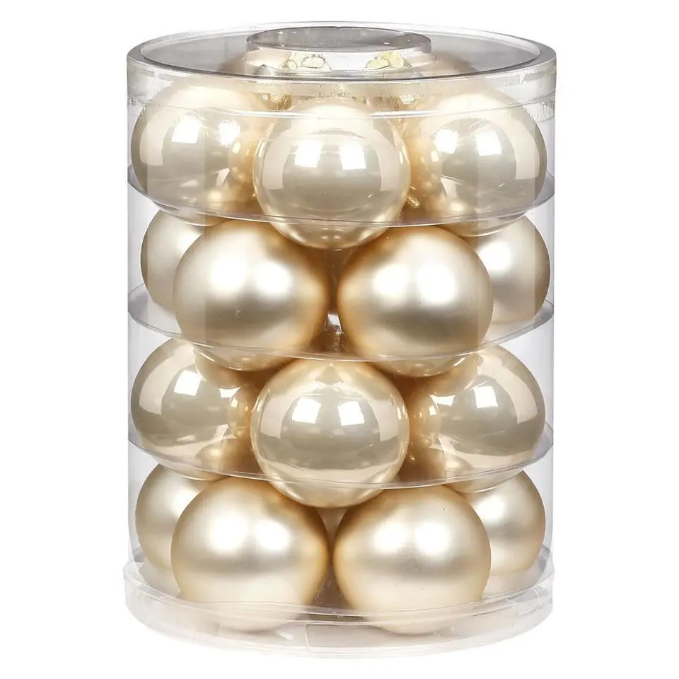 Christmas Goods Kerstballen - 20x - champagne - glans/ mat - 6cm