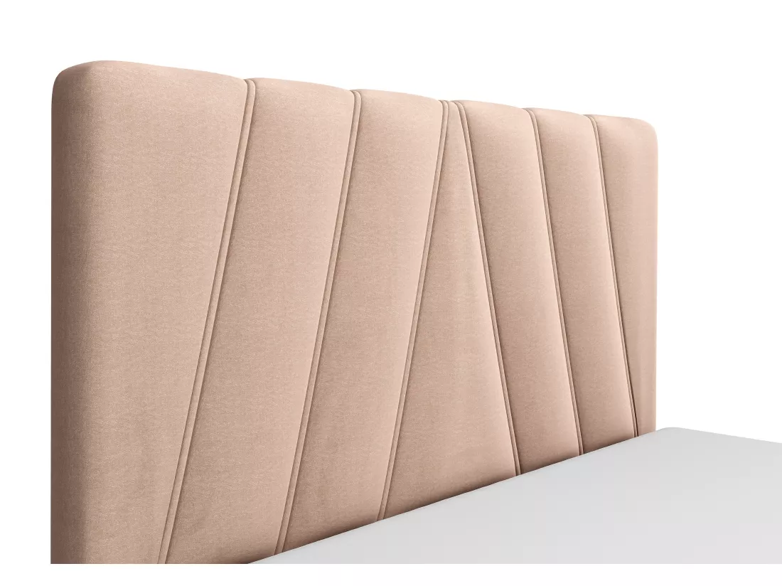Lit coffre 160 x 200 cm - Velours - Beige - LIDAMA de Pascal Morabito