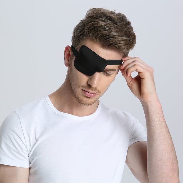 3D øjenmaske til højre øje med velcro Sort