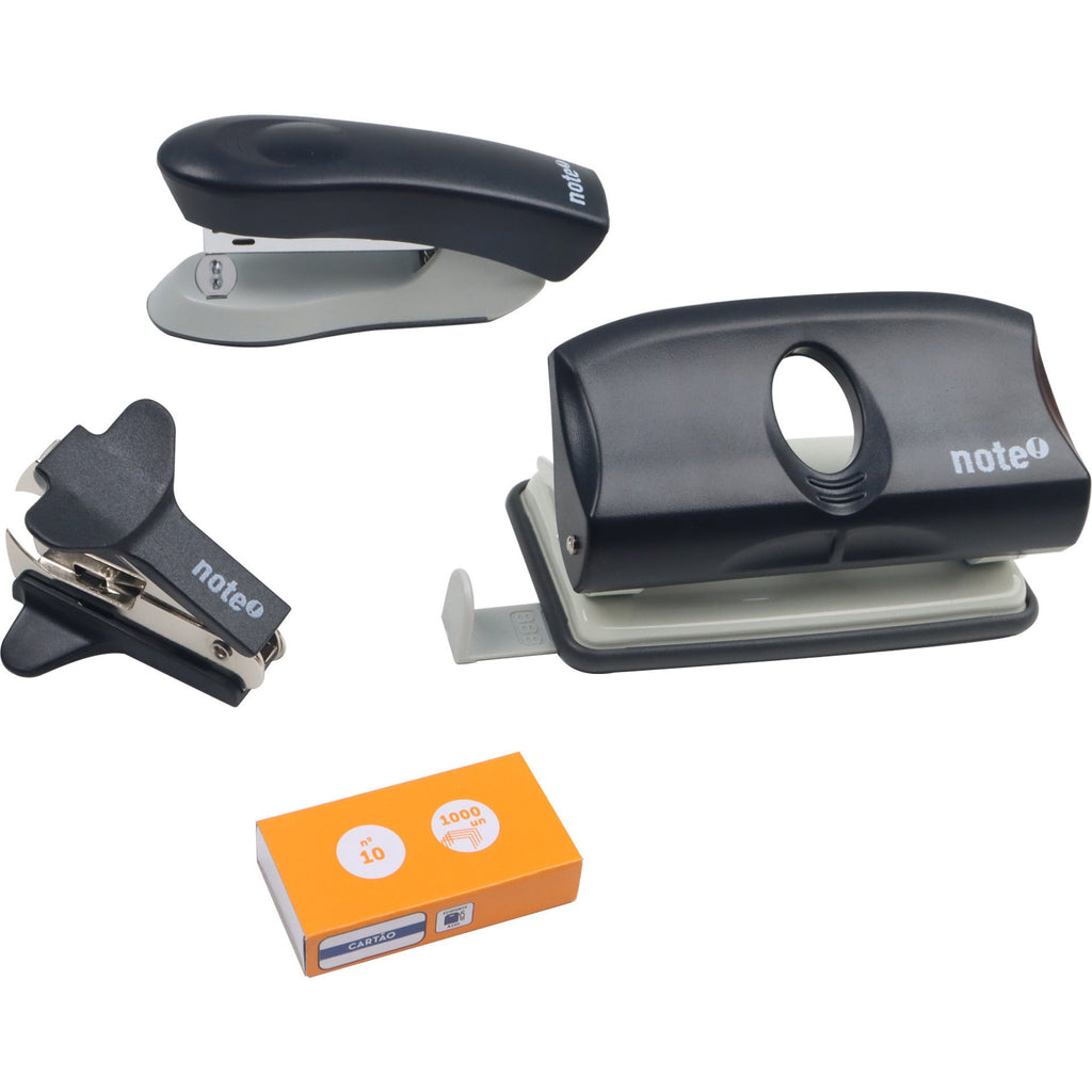 Conjunto de Furador, Saca Agrafos, Agrafador e Agrafos Note!
