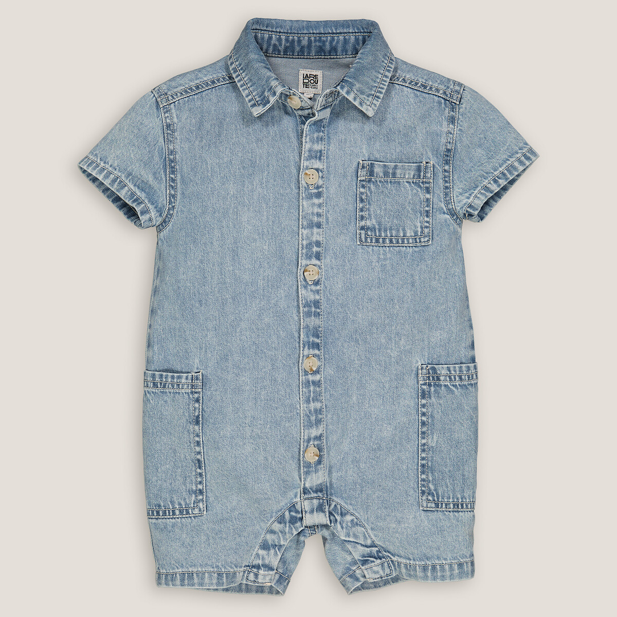 COLEÇÕES LA REDOUTE<br>Combishort met korte mouwen, em jeans