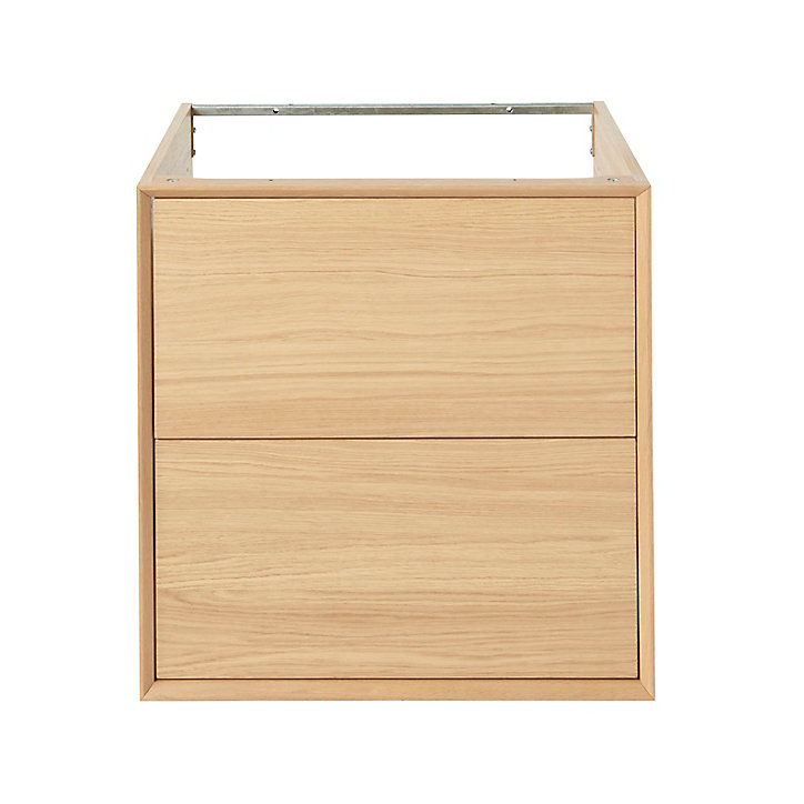 Meuble sous vasque à suspendre GoodHome Avela placage chêne 60 cm