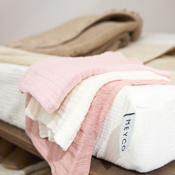 Meyco Baby Uni Monddoekjes - 3 Stuks - Pre-Washed Hydrofiel - 30 x 30 cm