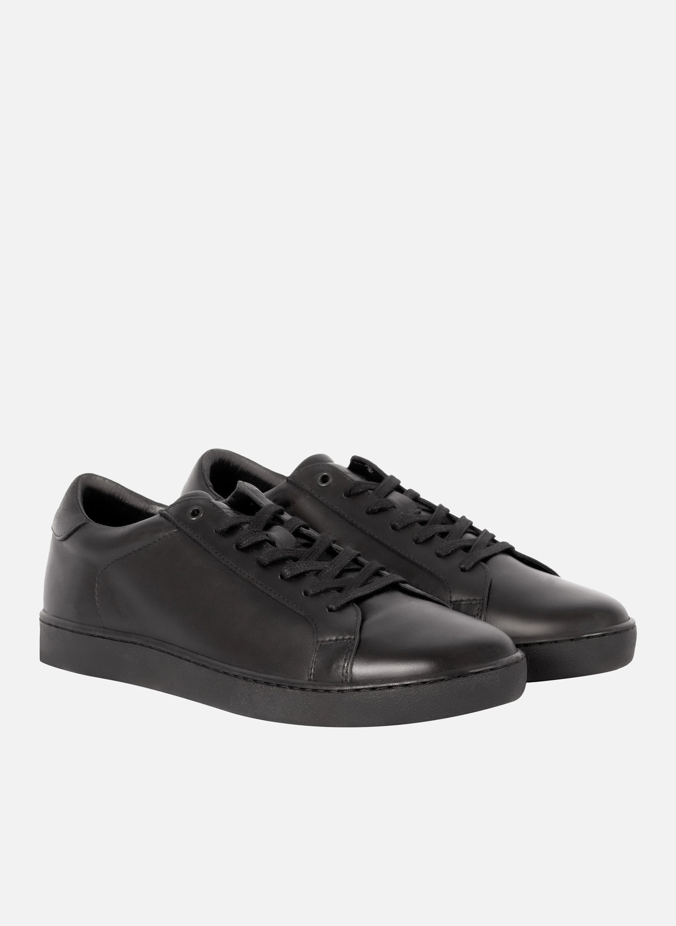 Tennis lacet homme cuir | Noir