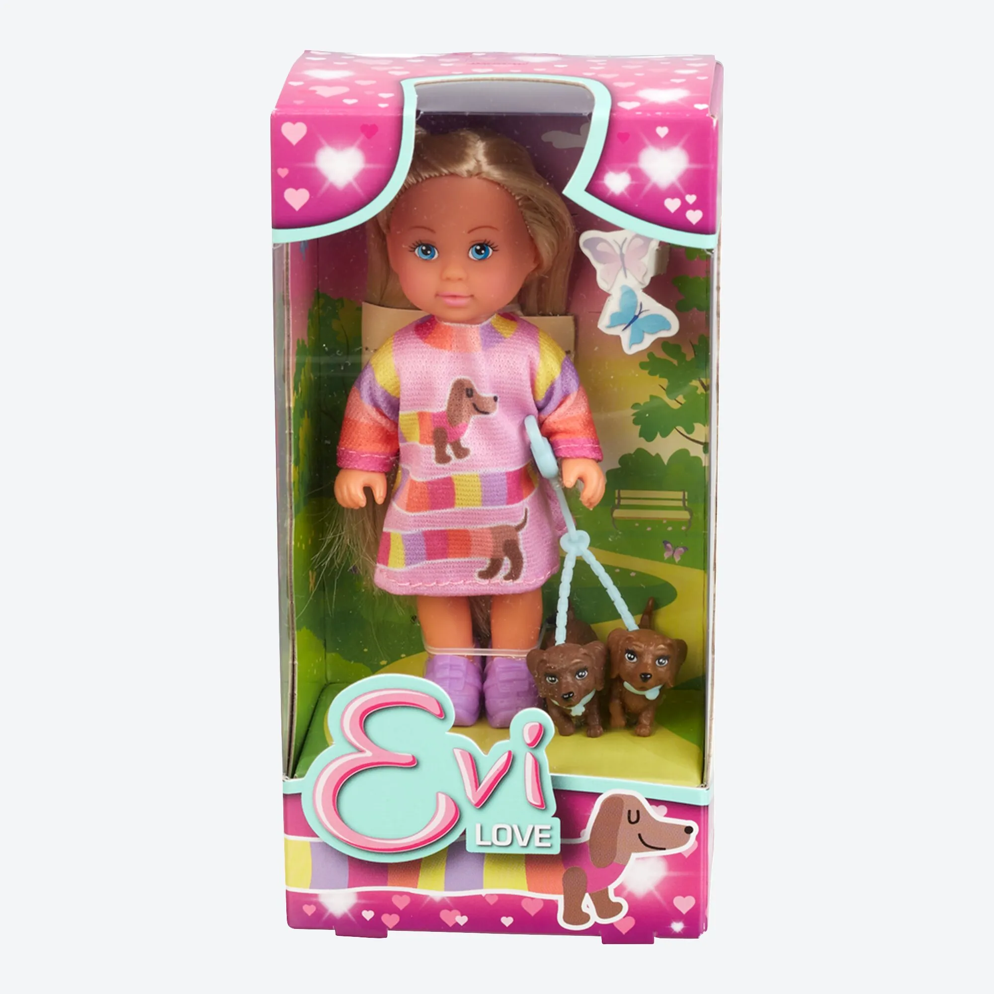 Simba Evi-Love-Puppe mit 2 Dackeln, ca. 12cm