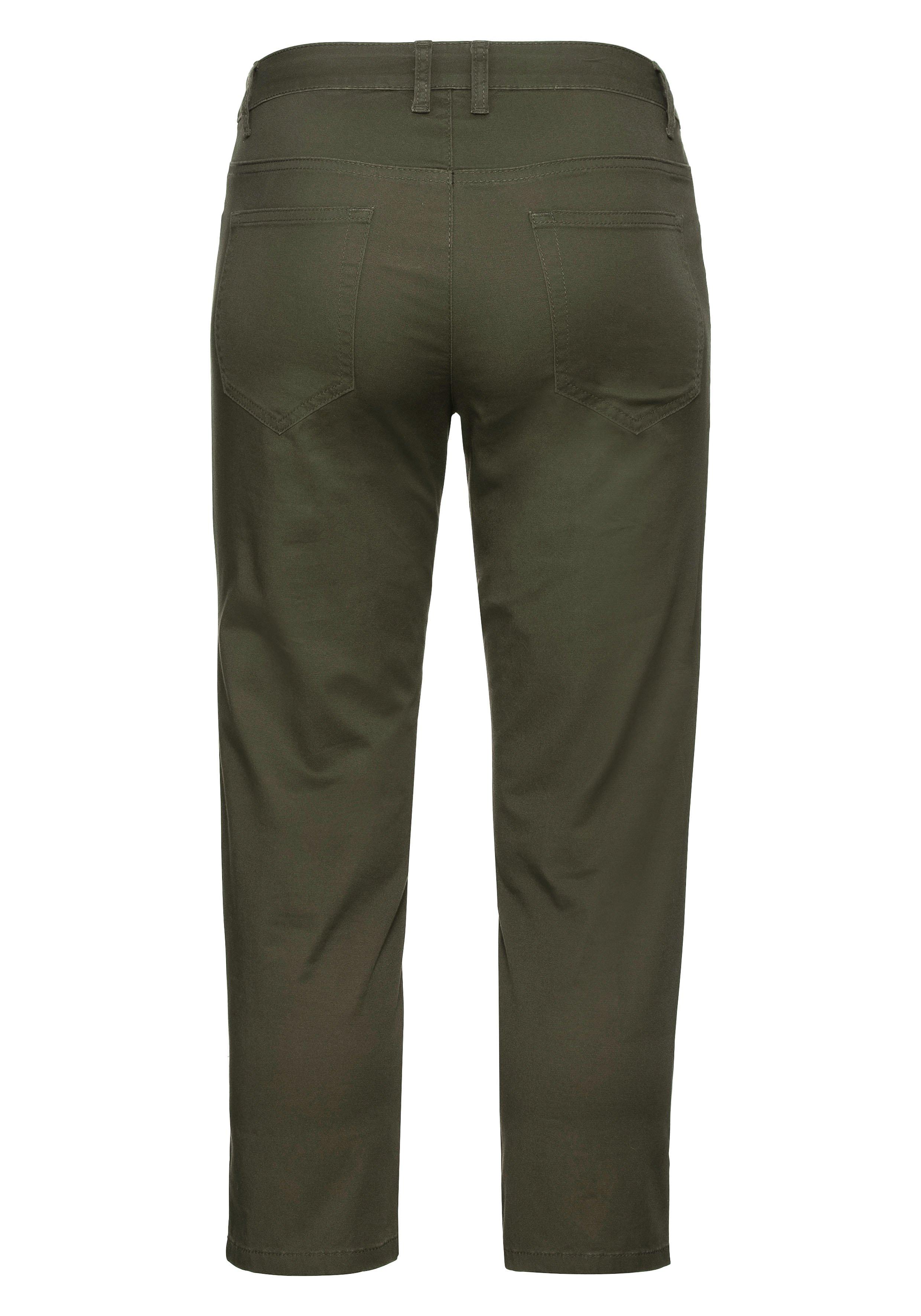 Schmale 7/8-Hose aus elastischem Baumwoll-Twill