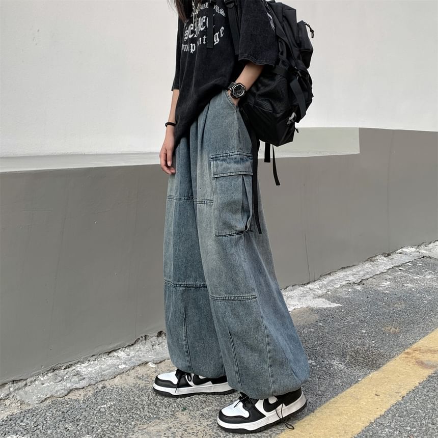 Maisee - Harem Denim Cargobroek