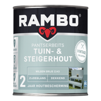 Rambo vintage pantserbeits tuin- en steigerhout dekkend wilgen grijs zijdeglans 750 ml