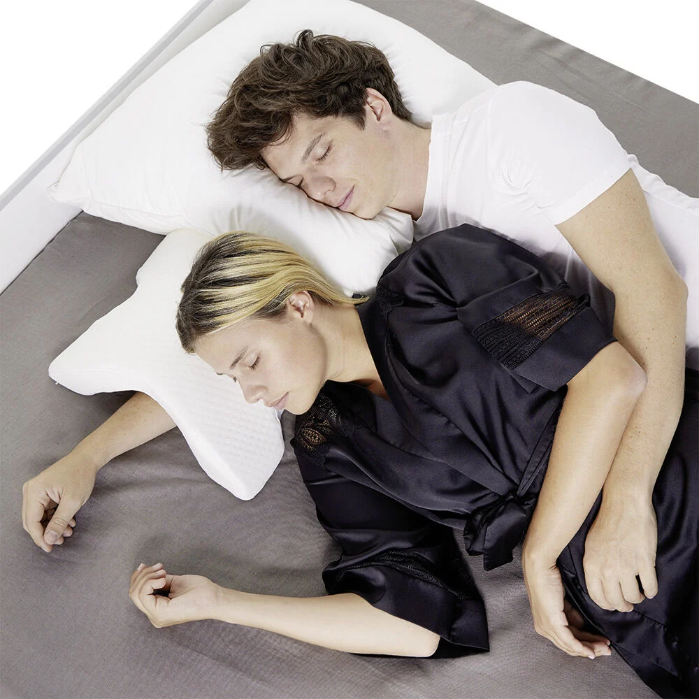 Coussin mémoire de forme oreiller incurvé blanc 36x30xH13cm