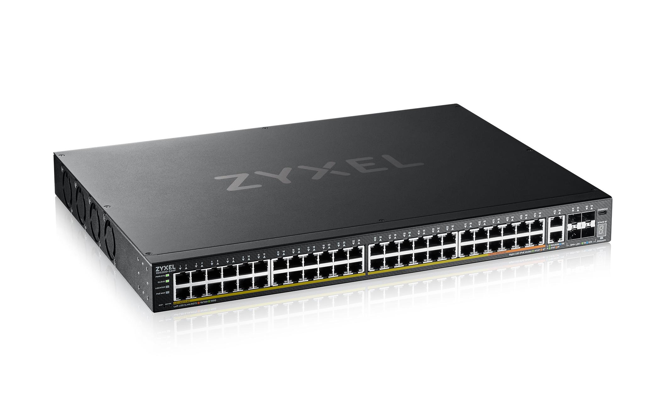 PoE+ Switch XGS2220-54HP 54 Port<br>48-Port GbE L3 Access PoE+ Switch mit 6 10G Uplink (600 W)