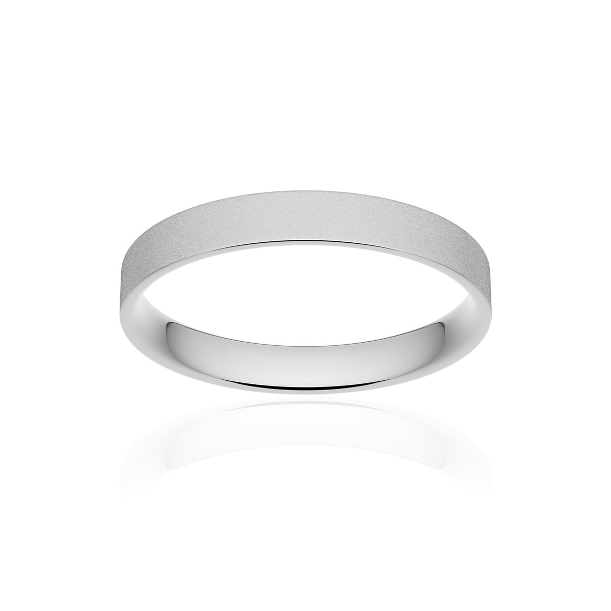 Alliance or 375 blanc sablé ruban plat confort 3mm