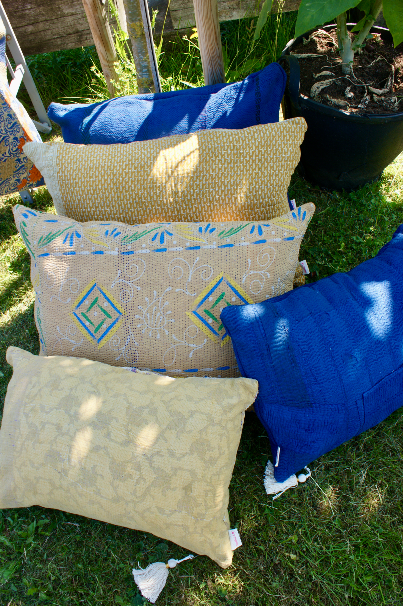 Kussen Kantha vintage 50x70 cm Yellow