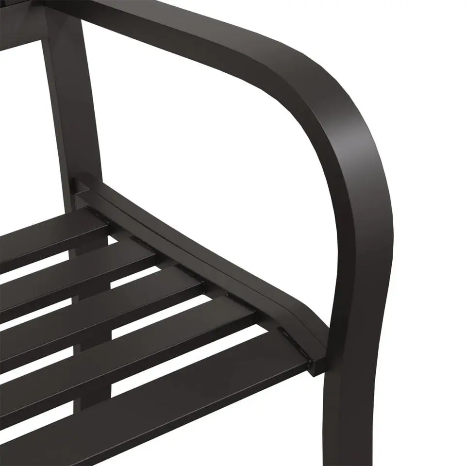 vidaXL - Tuinbank - Zwart - Staal - 125 cm