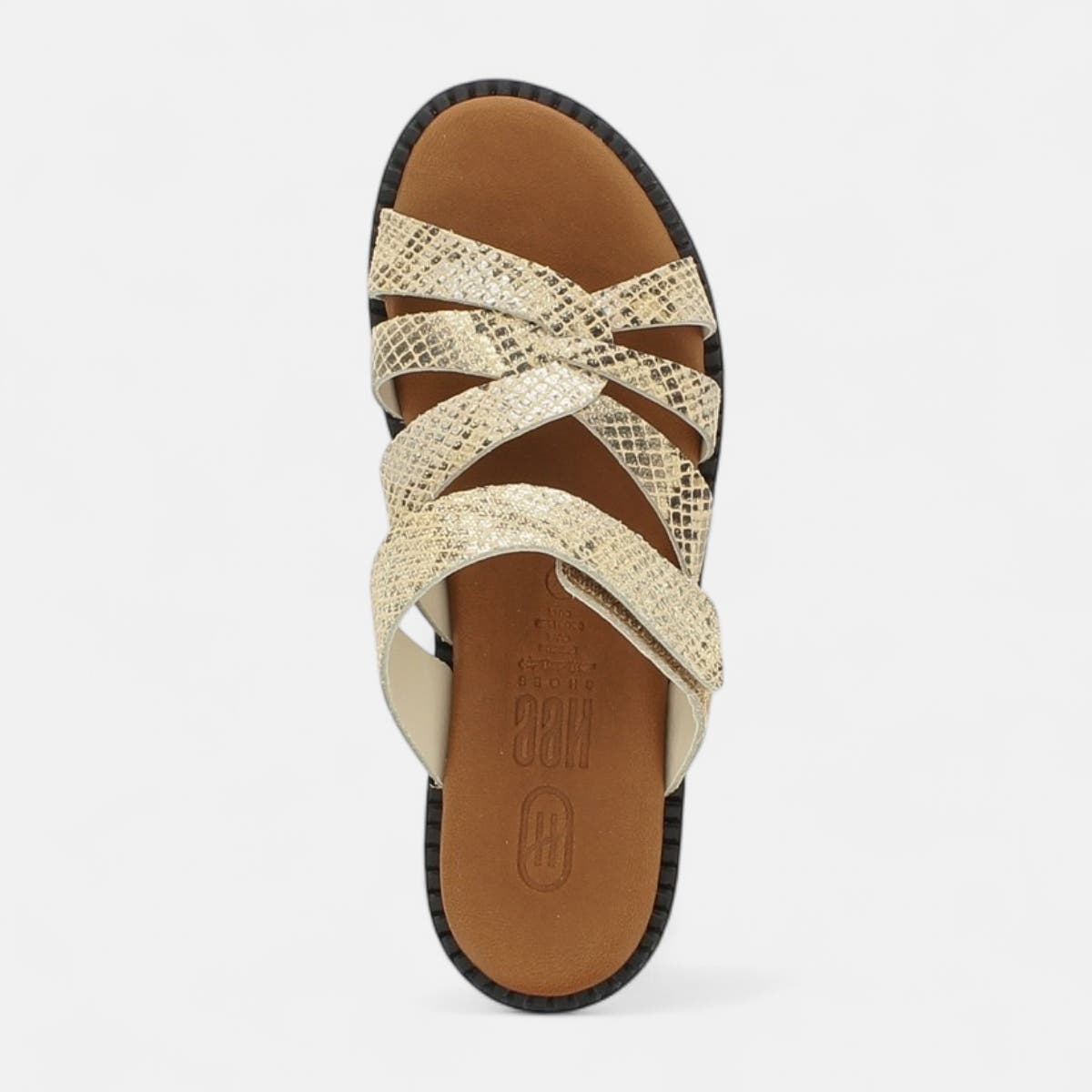 Mules Femme en cuir or