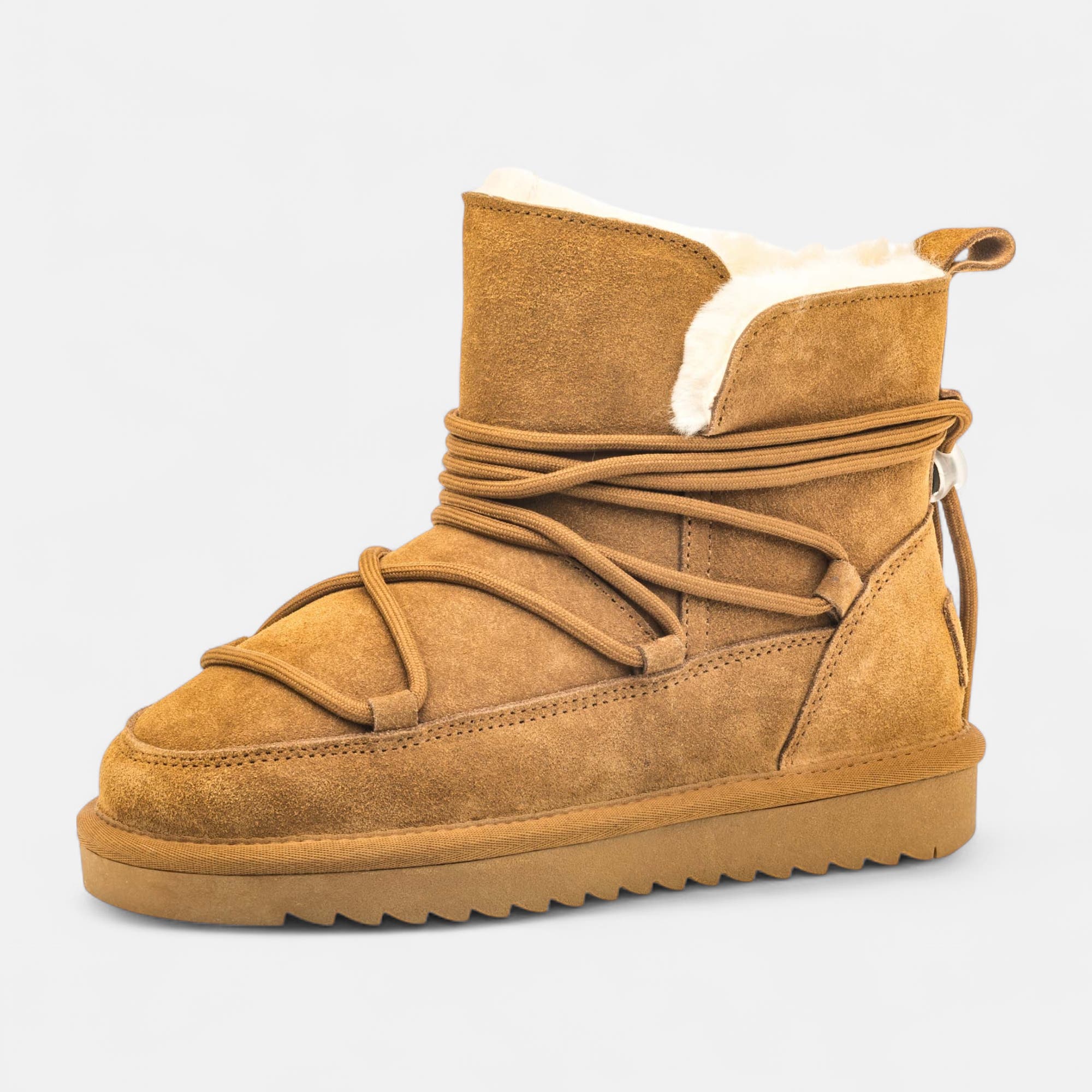 Boots Femme en cuir camel