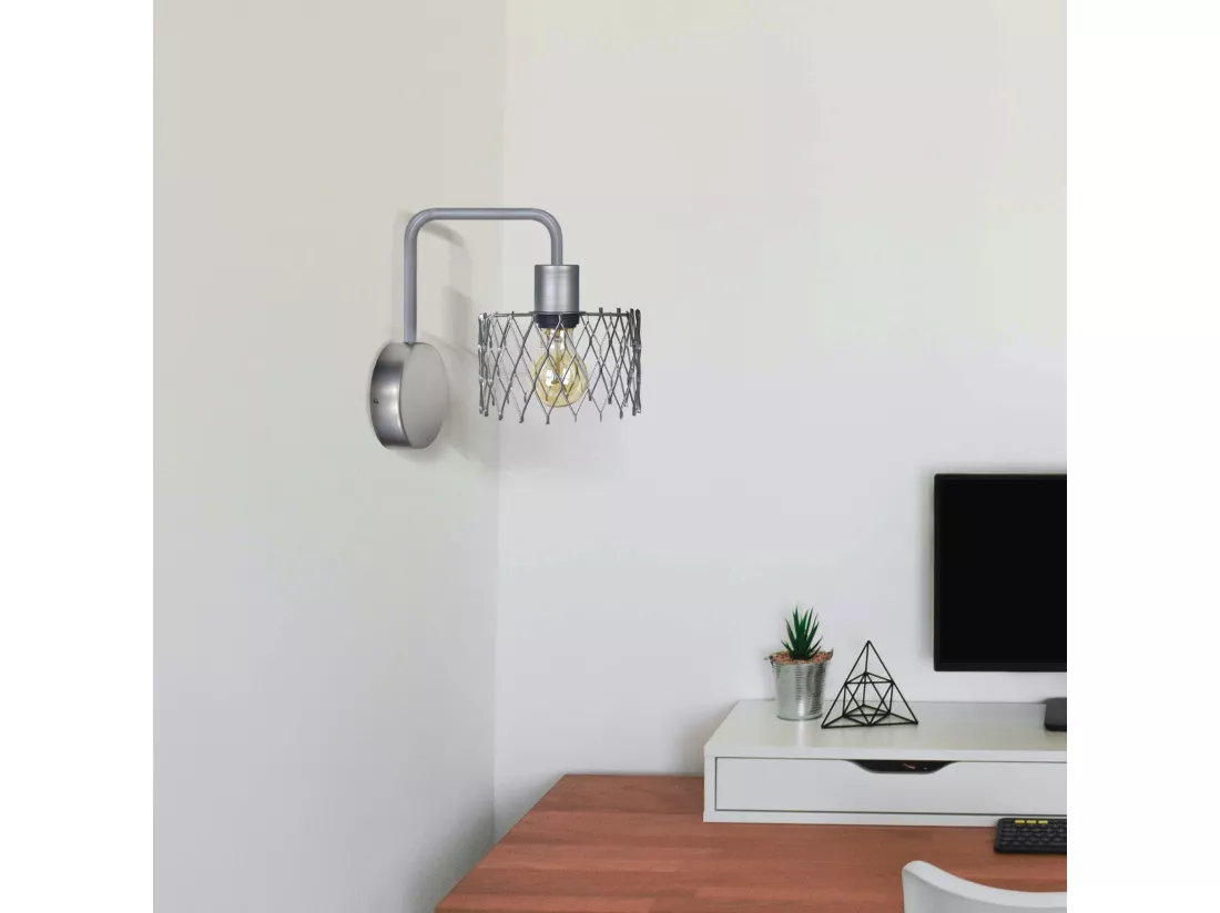 Applique acier blanc 22 cm.