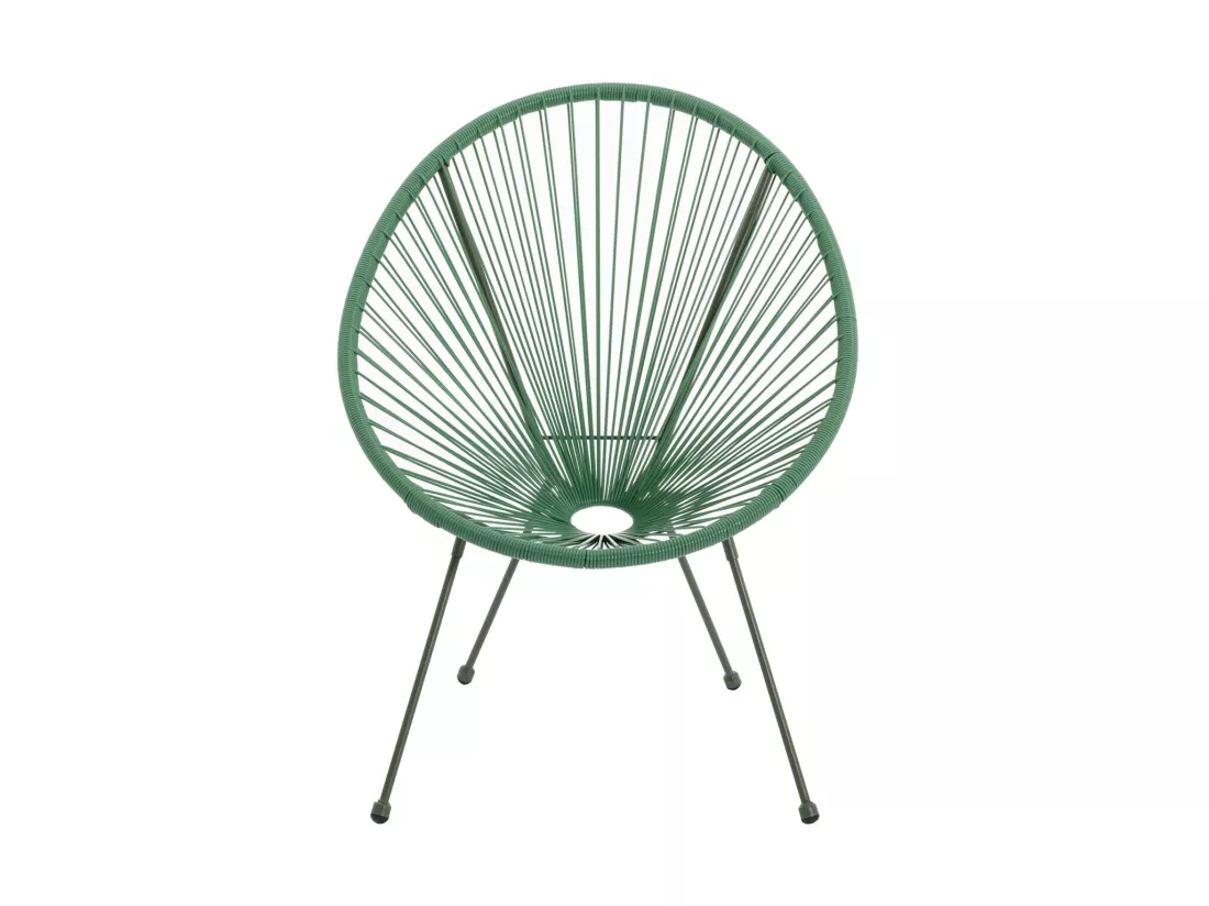 Salon de jardin en fils de résine tressés : 2 fauteuils et une table - Kaki - ALIOS III de MYLIA