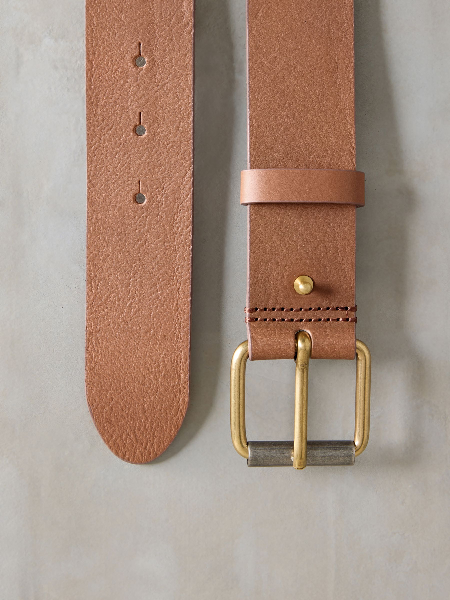 Lichtbruin - N. Premium casual leren riem van Italiaans fabricaat