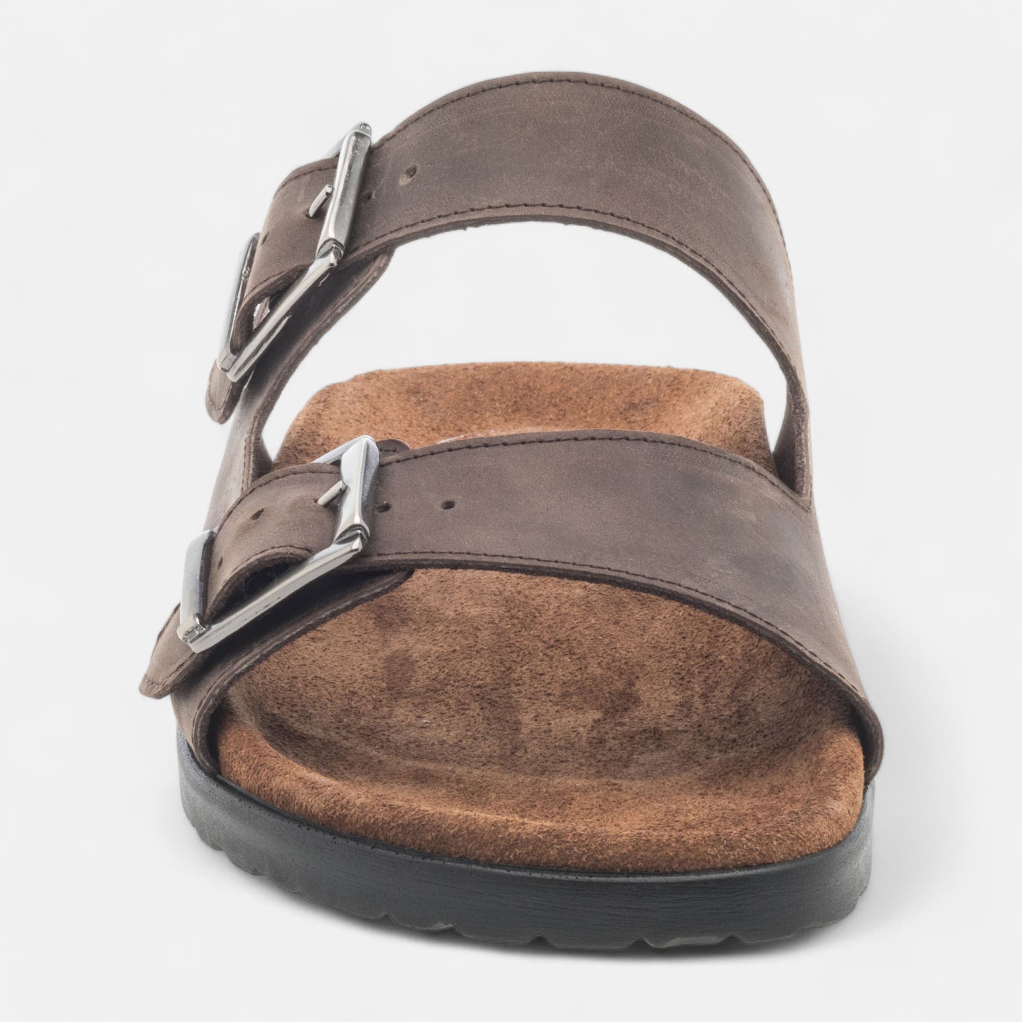 Mules Homme en cuir marron