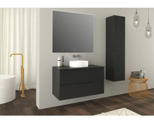 Jungborn QUATTRO/SEDICI hoge kast, BxHxD 35 x 160 x 35 cm, frontkleur matzwart, 55708