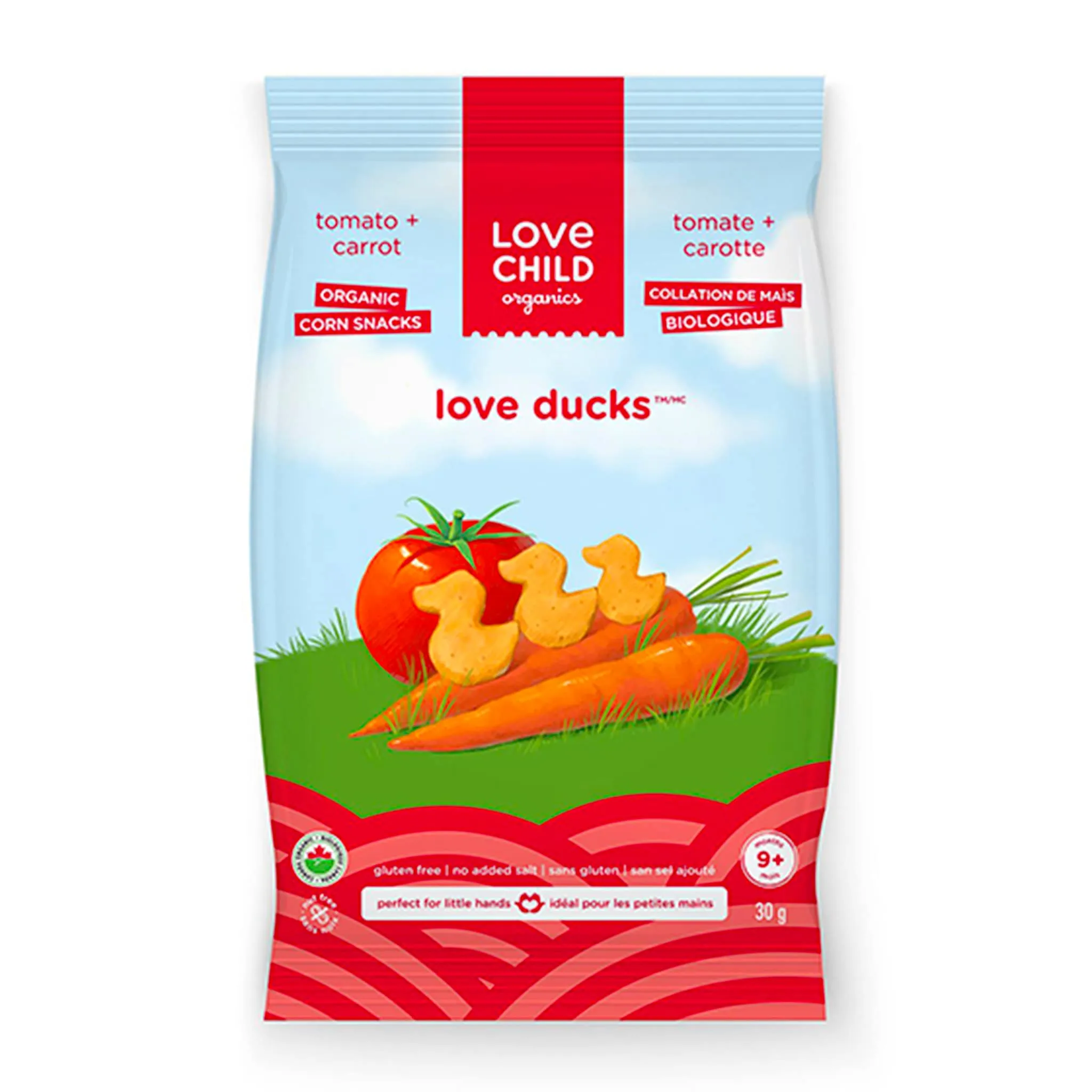 Love Child Organics Collations MaÏs Bio - Tomate et Carotte (à partir de 9 mois )