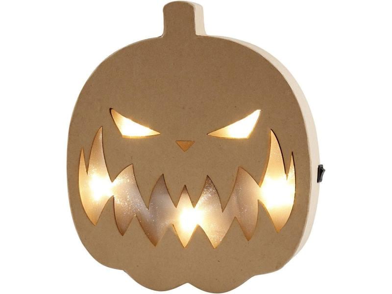 Creativ Company 25 x 22 x 4 cm Kürbis mit Licht Happy Halloween mit Creativ Company