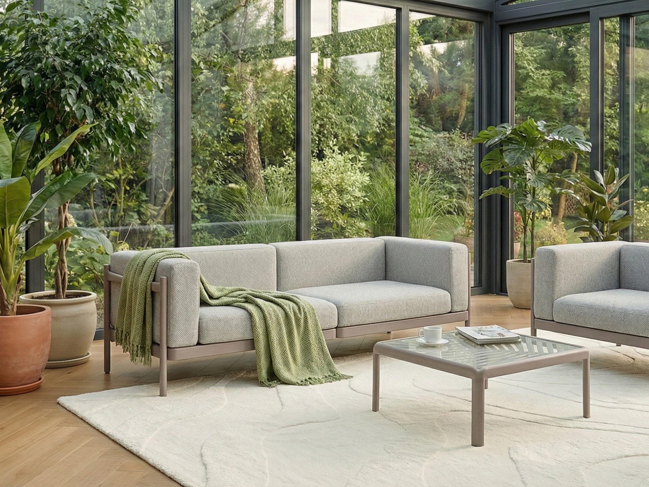 Tuin loungebank 2-zits FERRETTI Taupe