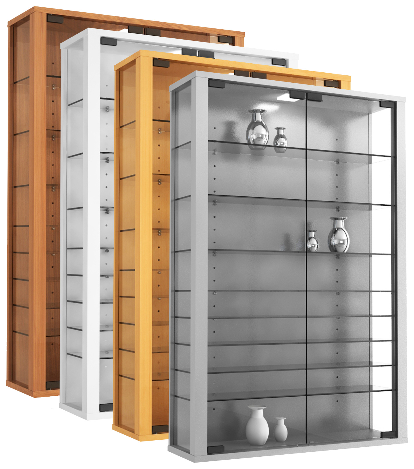 Hängevitrine VITROSA MINI - Kern-Nussbaum - ohne Beleuchtung