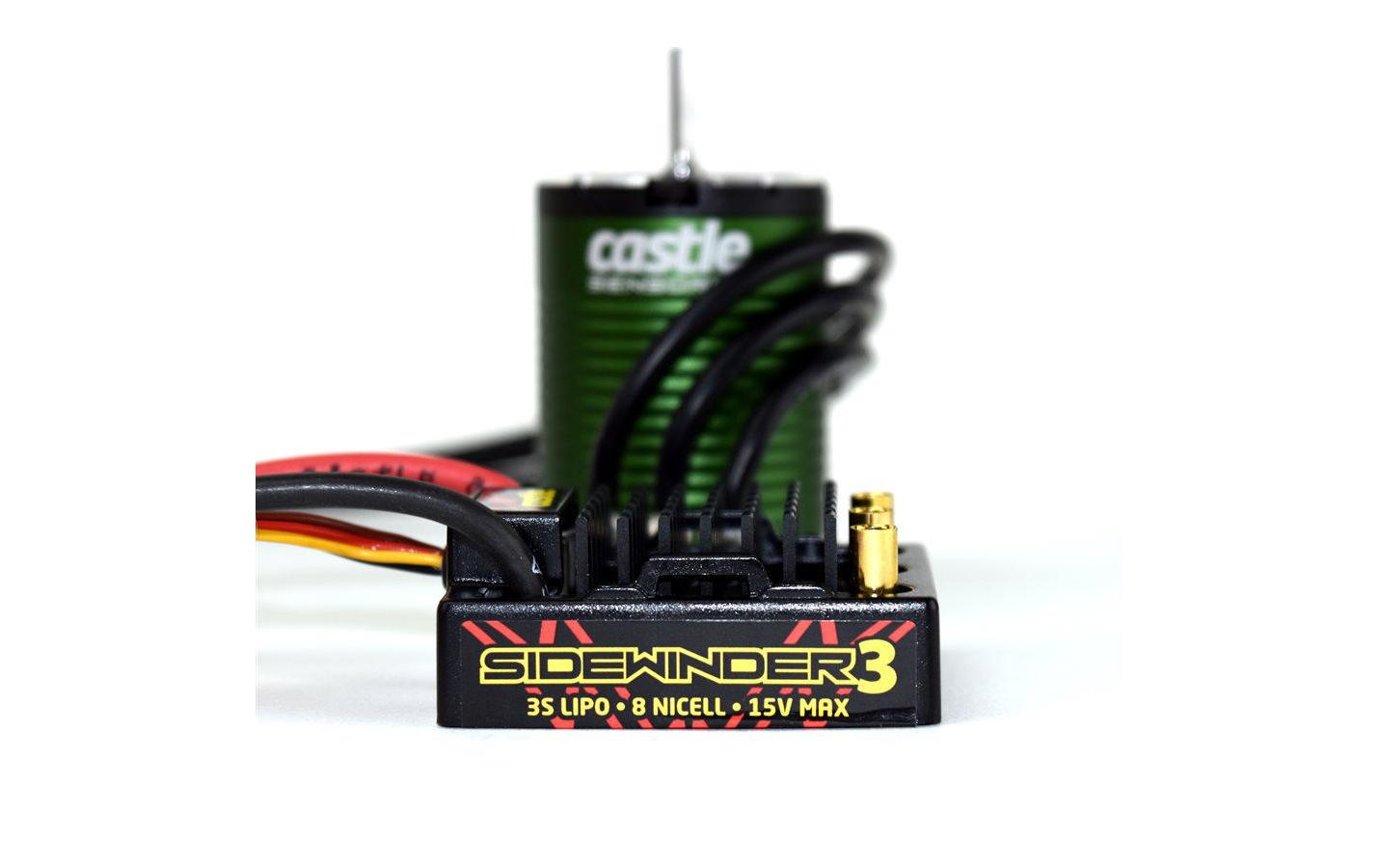 Brushless-Antriebsset Sidewinder 3, 1406-4600 KV 1:10<br>Spritzwassergeschützer Sidewinder-Regler und Motor für 1:10 Modelle