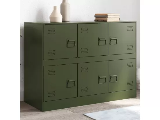 Buffet vert olive 99x39x73 cm acier