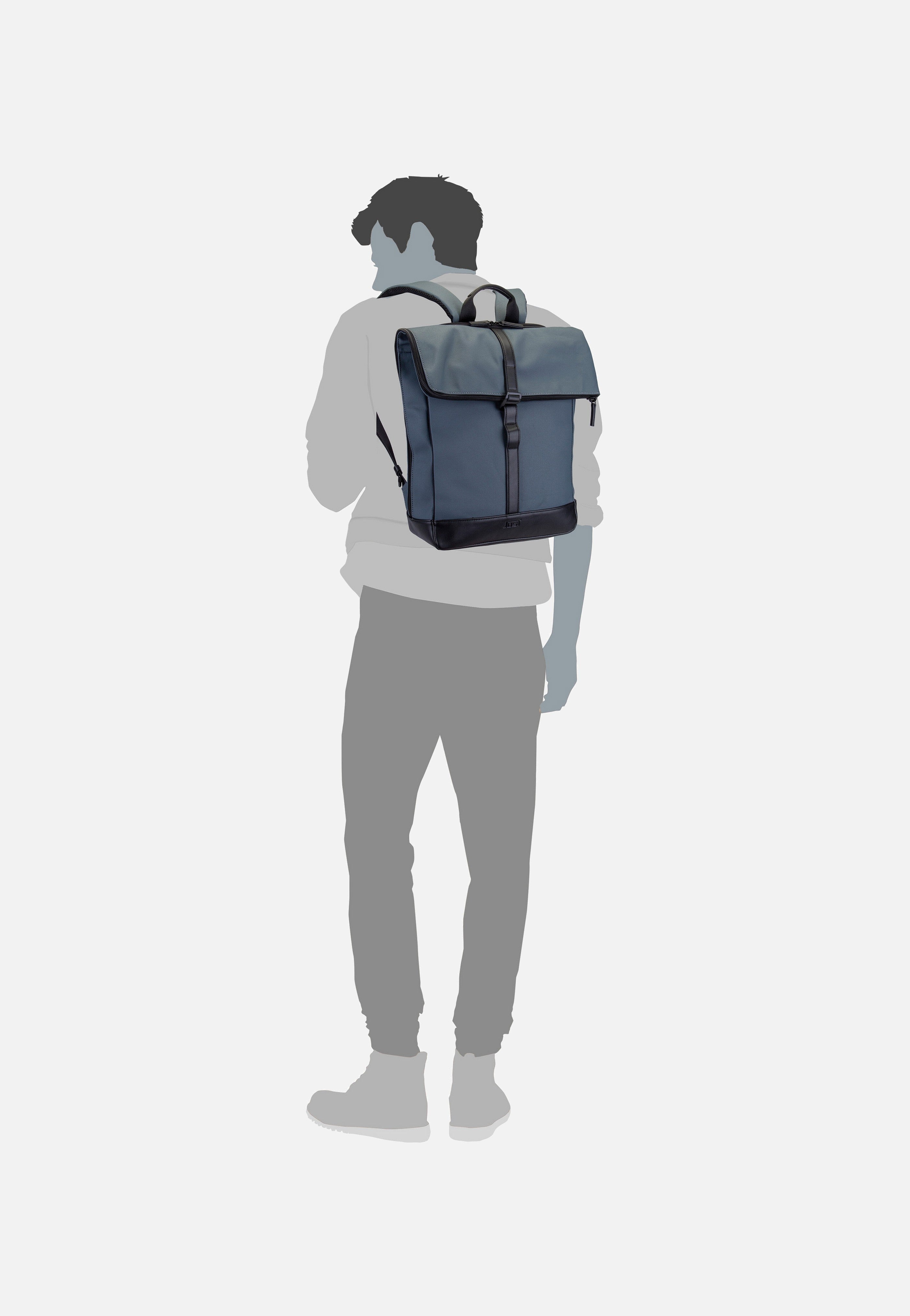 Borgholm Courier 5306 Blaugrau - Rolltop Rucksack