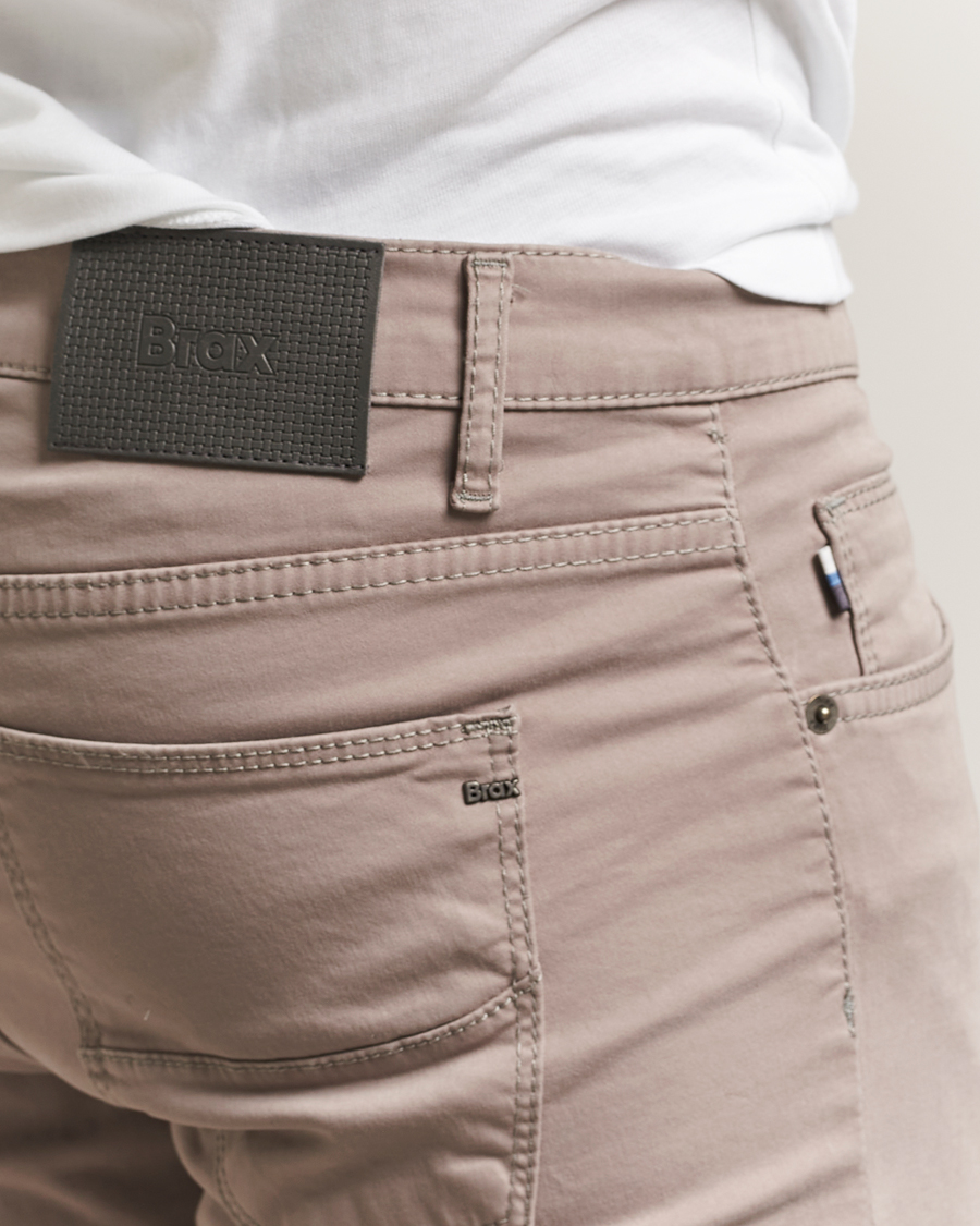 Brax Cadiz Cotton Satin 5-Pocket Pants Stone