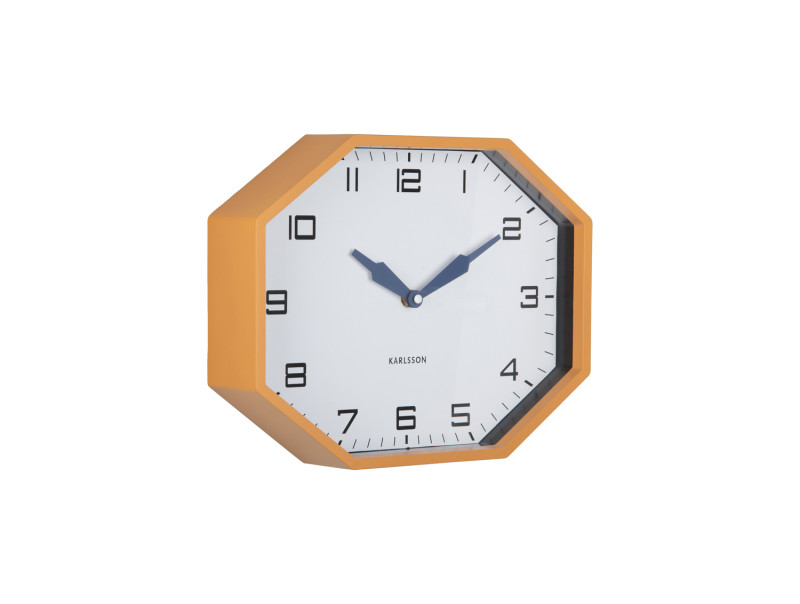 Wall Clock Modern Factory Octagon KA6067BK Black & bright red