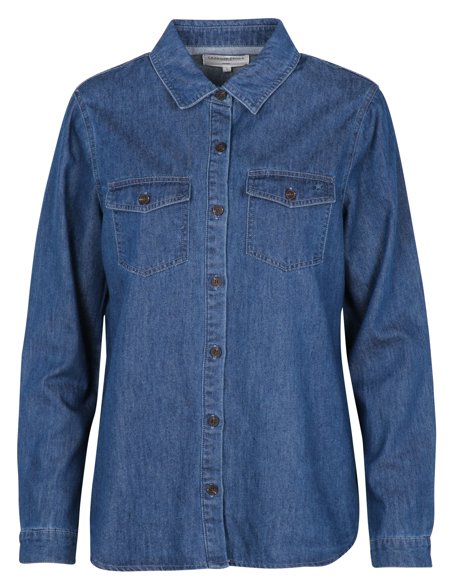 CECILIA - Chemise col classique en denim | Jean brut