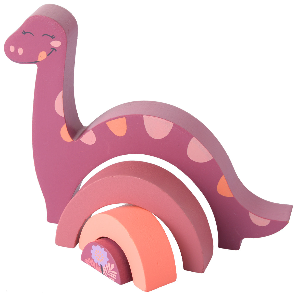 Stapelbogen in Dino-Form dunkelrosa / rosa