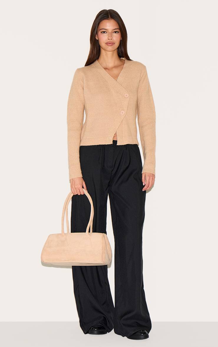 Avoine Cardigan Asymétrique Boutonné En Maille