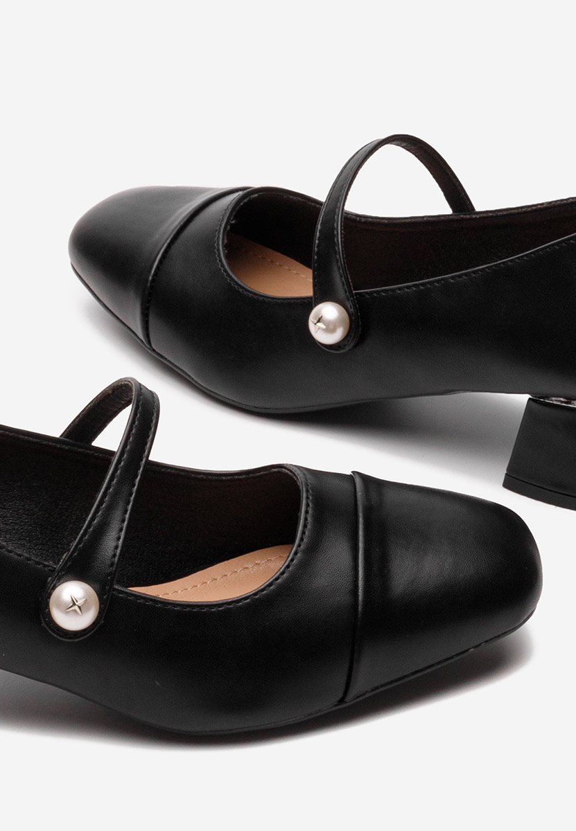 Chaussures à talon épais noirs Sidena