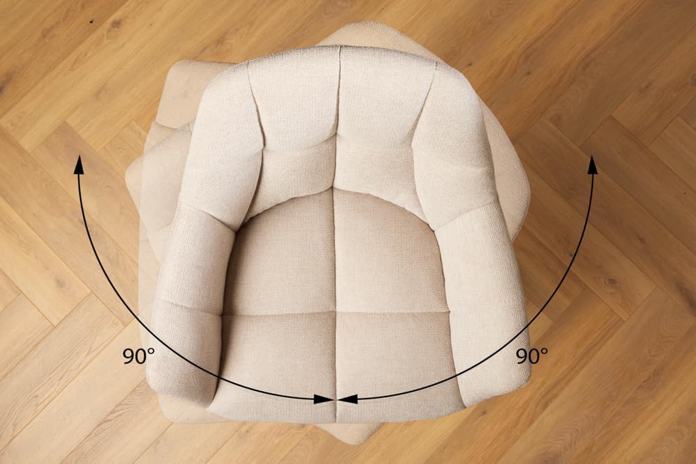 riess.ambiente Drehbarer Barhocker Papillon Champagner beige Samt 180° Barstuhl Küche mit Lehnen Schwarze Metallbeine hoher Stuhl Tresenstuhl Küchenstuhl